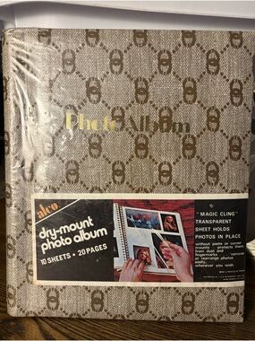 Vintage Alco Dry-Mount Photo Album - Brown Pattern